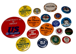 Lot of 18 Vintage Teamsters And Trade Union Pinback Buttons - £22.90 GBP