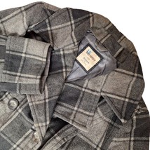 Old Navy Womens Pea Coat Medium Tall Gray Plaid Double Breasted Button Up - $45.33