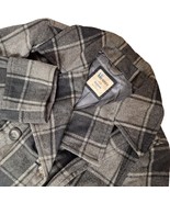 Old Navy Womens Pea Coat Medium Tall Gray Plaid Double Breasted Button Up - $62.19 CAD