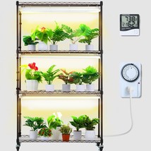 VEVOR Plant Stand with Grow Light, 4 Tiers Plant Shelf with 3000K 180W L... - $218.78