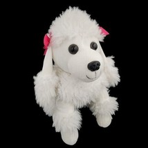 Kellytoy Plush White French Poodle Dog Pink Heart Print  Bows Valentines Day - £12.64 GBP