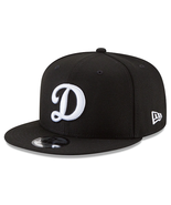 New Era 9FIFTY MLB Los Angeles Dodgers &quot;D&quot; Snapback Hat Black and White - $570.01 MXN