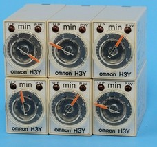 LOT OF 6 OMRON H3Y-2 TIMERS H3Y2 120VAC 0-5 MINUTE - $75.00
