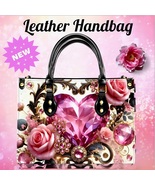 Woman&#39;s Heart Floral Handbag | Leather | Free Ship! - $950.15 MXN