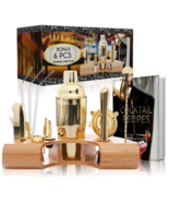 Omishome Gold Bartender Kit plus Receive 6 Stainless Steel Straws & Recipe Book - $34.55