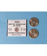 2024 D &amp; P  Sacagawea Native American $1 Dollar UNC Coin Set - 2 coins S... - €5,16 EUR