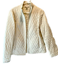 Casual Corner Large Vintage Quilted Full Zip Jacket W Pockets 20 In Arm ... - £17.38 GBP