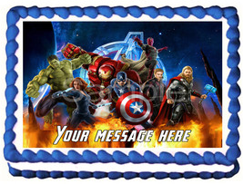 THE AVENGERS image edible cake topper Birthday party decoration - £5.50 GBP+