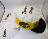 Vintage Iowa Hawkeyes Tromp’em Hawks Two-Tail Hat OSFA Made USA Black Ye... - $34.99