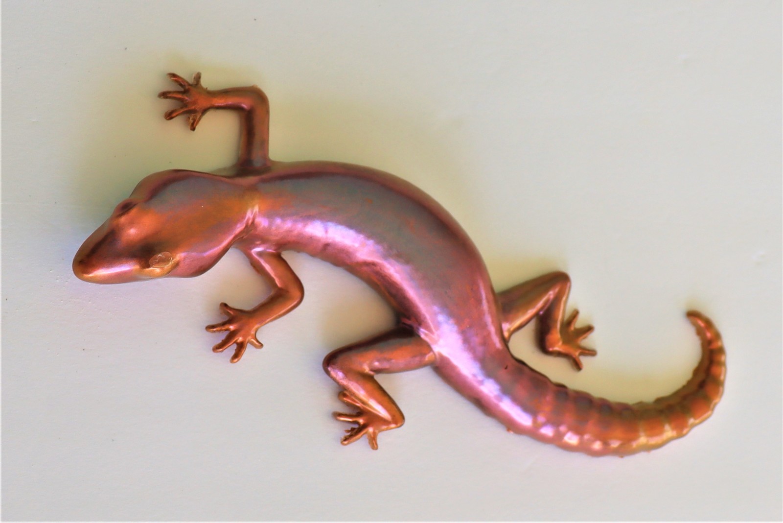 Primary image for Copper lizard, color changing gecko, rose gold resin reptile 