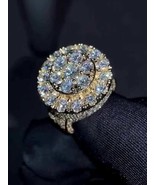 925 Silver Art Deco Double Halo Moissanite Engagement Split Shank - $340.00