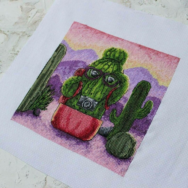 Cactus cross stitch funny pattern pdf - Mexican cross stitch cactus embr... - $6.99