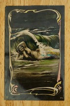 Vintage Postcard RPPC Photo Hand Colored Mermaid Girlie Art Early German Cancel - £19.77 GBP
