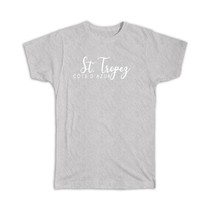 St. Tropez : Gift T-Shirt Cursive Typography Côte d&#39;Azur Tropical Beach Travel S - £19.66 GBP