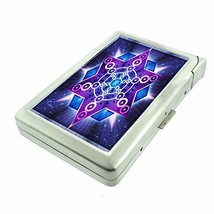 Fractal Em2 Hip Silver Cigarette Case With Built In Lighter 4.75&quot; X 2.75&quot; Id Hol - $12.95