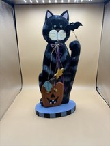 Halloween Spooky Hollow 18” Wood Cat - $19.16