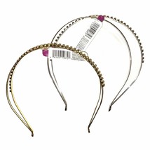 Goody Metal Headbands With Rhinestones Set of 2 Gold &amp; Silver New - £7.44 GBP