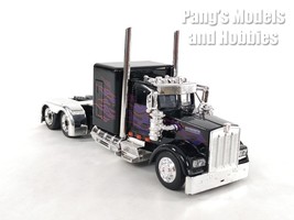 Custom Kenworth W900 Extended Cab Truck 1/43 Scale Diecast Model - BLACK - $24.74