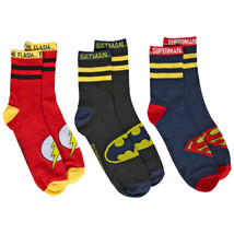 Justice League Heroes Symbols 3-Pair Pack of Crew Socks Multi-Color - £15.63 GBP