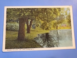 Vtg 1932 Postcard The Lake Elmira College, NY, New York, Recruiting Letter - £3.54 GBP