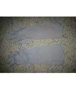 Vintage Mid Century Modern Ladies Dusty Blue Gray Party Dress Gloves - S... - £17.70 GBP