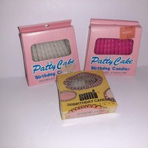 Vintage Boxes of Birthday Candles Lot Of 3 Patty Cake &amp; Suni Scented Decor MOD - £7.79 GBP