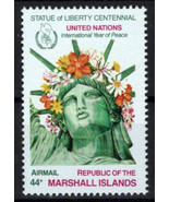 Marshall Islands C8 MNH Air Post Statue of Liberty Flowers ZAYIX 0424S0003M - £1.17 GBP