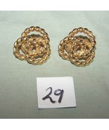 Vintage Sarah Coventry Gold Metal Circle Clip-On Earrings-Lot 29 - £13.41 GBP