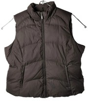 Eddie Bauer Women Petite XL Brown Zip winter snow cold ski weather goose Vest - $68.31