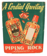 Vintage Piping Rock Liqueurs Window Ad Card 11 X 14 Cardboard 1940s - €11,07 EUR