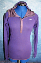 Nike Running Dri-Fit Women&#39;s Purple 1/4 Snap Long Sleeve Hoodie ~XS~ 746... - £14.93 GBP