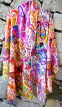 Cashmere 30 Silk 70 Pashmina Shawl Scarf Wrap Paisley Embroidered Women Festival - £45.58 GBP