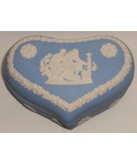 Wedgwood BLUE &amp; WHITE Heart Shaped JASPERWARE Trinket Box - $24.74