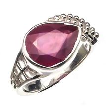 Arenaworld 925 Sterling Silver 8 Carat Ruby Art &amp; Deco Antique Handmade ... - £32.98 GBP