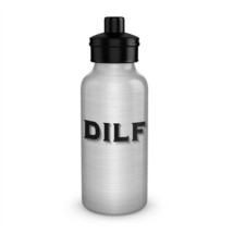 DILF Water Bottle Funny Gift For Him Dad Husband Silver Aluminum BPA Fre... - £14.20 GBP