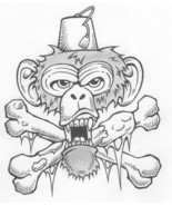 Art by Fred &quot;Phred&quot; Rawles Creepy Fez Monkey T-Shirt design - $121.79 CAD