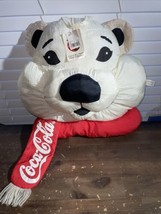 Vintage Coca Cola Jumbo Polar Bear Plush 21” Nylon Hanging Coke Pillow 1993 - £62.98 GBP