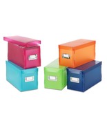 Whitmor 6754-373-5 Plastic CD Boxes Set of 5 Assorted Colors - £21.95 GBP