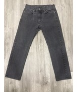 Levis 505 Regular Mens 34X32 Straight Fit Black Pants 5 Pocket 100% Cotton - $535.87 MXN