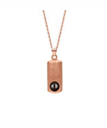 Unique Frosted Cylindrical LOVE Necklace with Picture Inside - $59.90