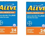 Aleve Back &amp; Muscle Pain Reliever Naproxen Sodium 24Tabs Exp 2025 Pack of 2 - £11.62 GBP