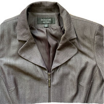 Larry Levine Women&#39;s Blazer Jacket Zipper Stretch Purple NWOT Size 12 - £13.19 GBP