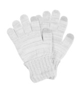 MSRP $18 Designer Womens Solid Shine Gloves Grey Metallic Gray Size OSFA - $11.68 CAD