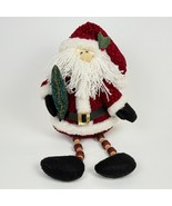 Shelf-Sitter Santa Claus Plush w/Yarn Beard &amp; Wood Button Legs - $369.07 MXN