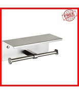 Stainless Steel Brushed Nickel Toilet Paper Holder - Double Roll and She... - $891.81 MXN