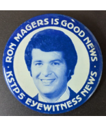 Vintage 70&#39;s KSTP 5 Eyewitness News - Ron Magers 2-1/4&quot; in Back Button - MN - $9.89