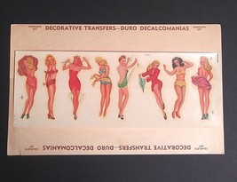 Bathing Pinup Girls Water Slide Transfer Unused Decal Sheet c1950s Duro #1129 - £112.11 GBP