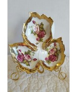 Vintage Norcrest Leaf Shape Rose Theme Gold Trim with Divider Ship Fast - €17,17 EUR Vintage Norcrest Leaf Shape Rose Theme Gold Trim with Divider Ship Fast - €17,17 EUR