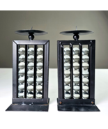 Vintage Clear Marbles Black Metal Votive Candle Stand Light Wear 6&quot; Retr... - $47.98 CAD