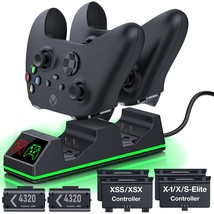 Controller Charger Station With 2X4320Mwh Rechargeable Battery Pack For Xbox Ser - £36.82 GBP